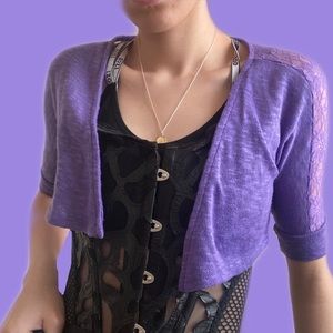 Crocheted mid sleeve bolero